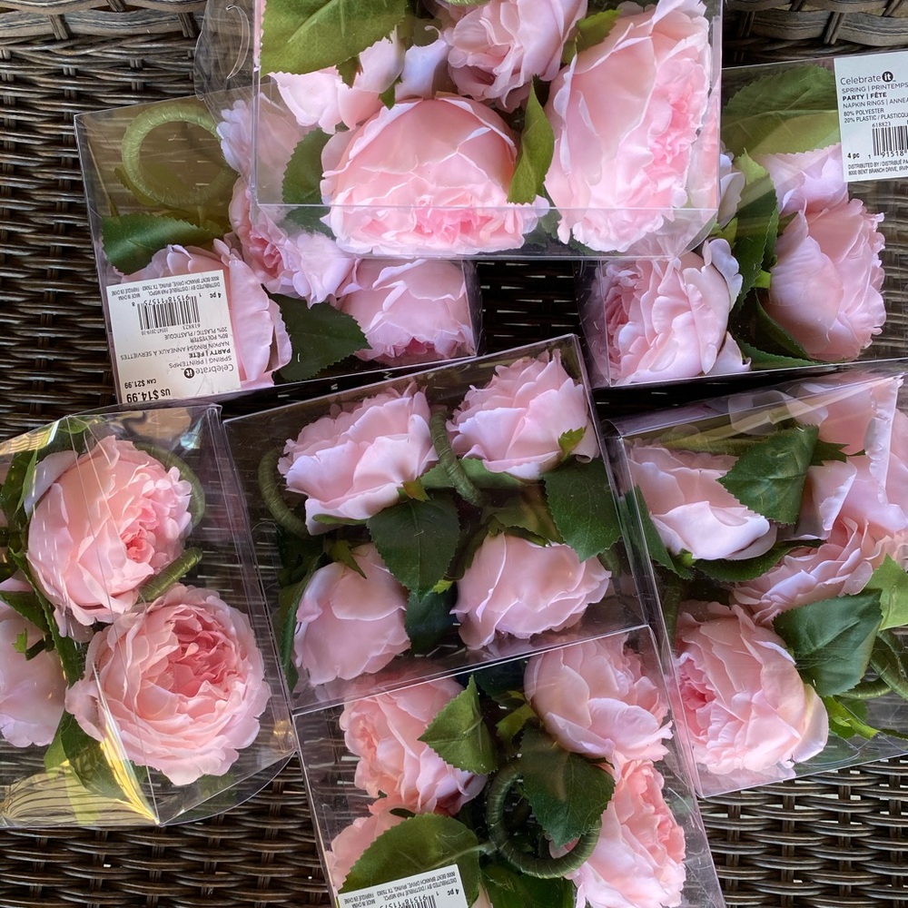 Light Pink Floral Napkin Rings